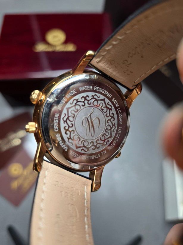 ساعت مچی مردانه لوئیس کاردین LC005 M LEATHER RG بند چرمی مون فیز