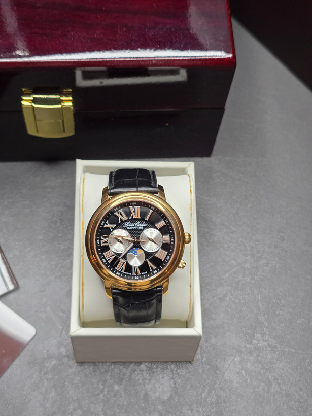 ساعت مچی مردانه لوئیس کاردین LC005 M LEATHER RG بند چرمی مون فیز