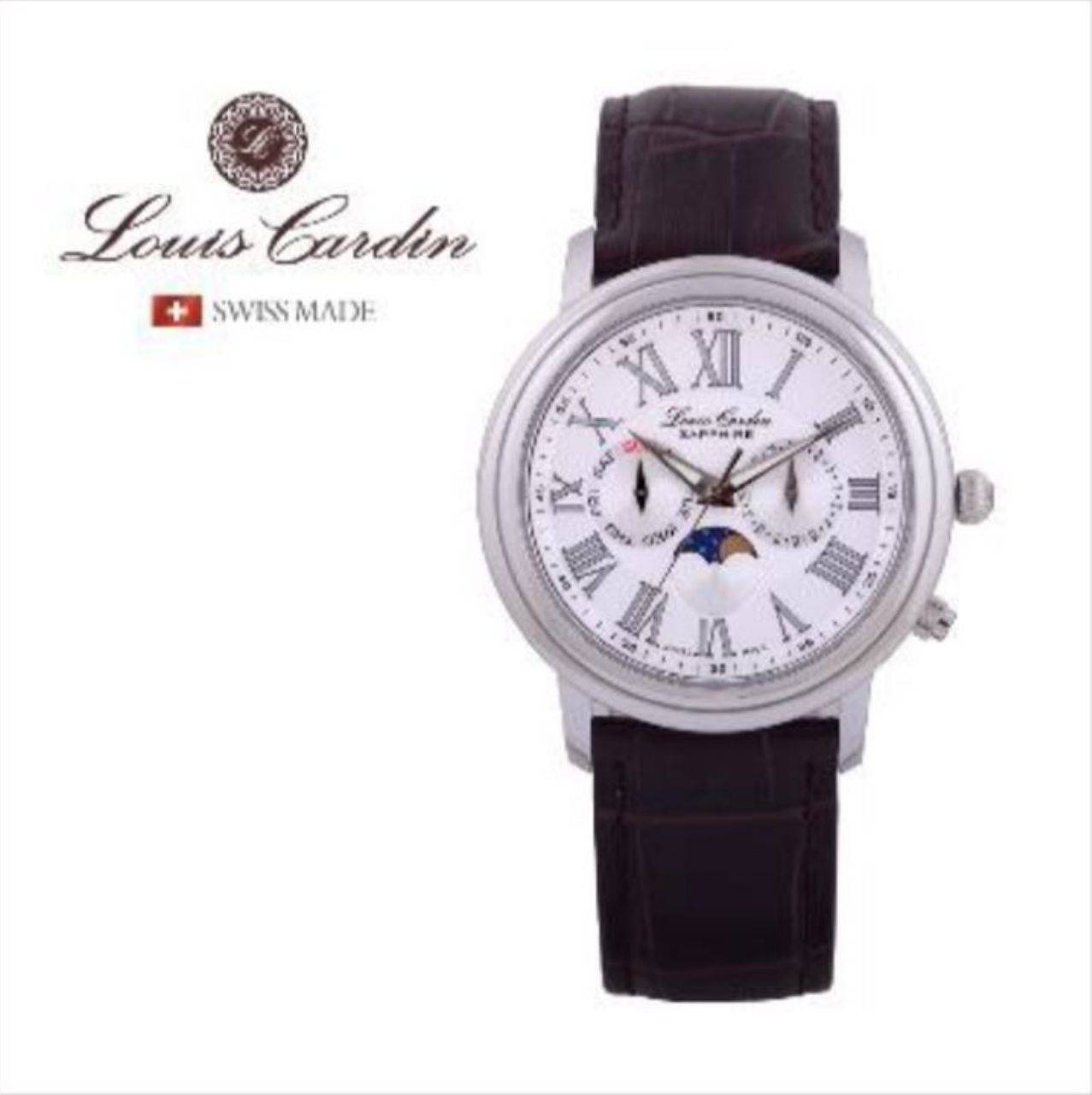 ساعت مچی مردانه لوئیس کاردین LC005 M LEATHER RG بند چرمی مون فیز